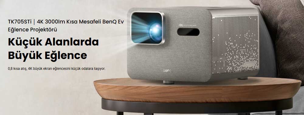benq tk705sti kısa mesafe 4k projeksiyon cihazı