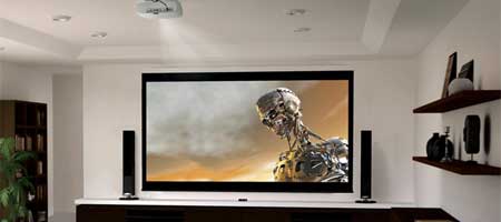 4k izlemek için ev sinema projektör perdeleri